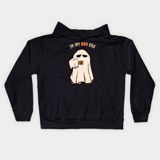 In my boo era - cute ghost drinking coffee Kids Hoodie